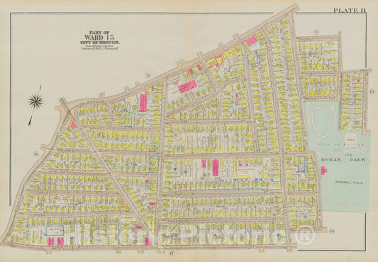 Historic Map : Atlas City of Boston, Dorchester, Dorchester 1933 Plate 011 , Vintage Wall Art