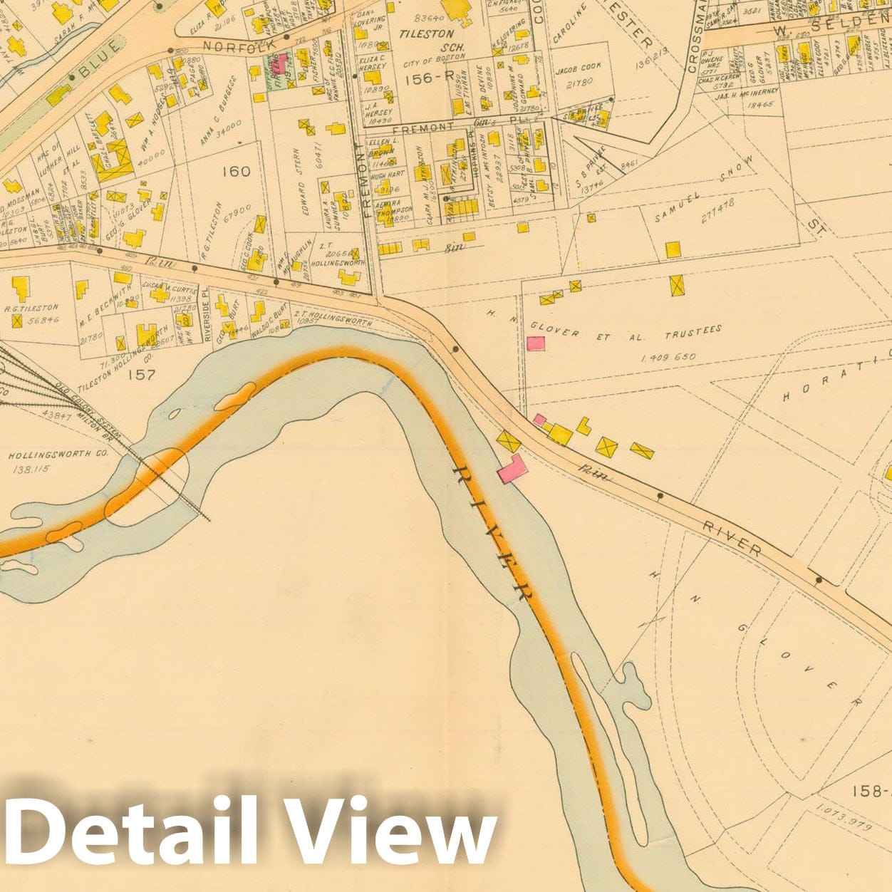 Historic Map : Atlas of Dorchester, Dorchester 1895 Plate 012 , Vintage Wall Art