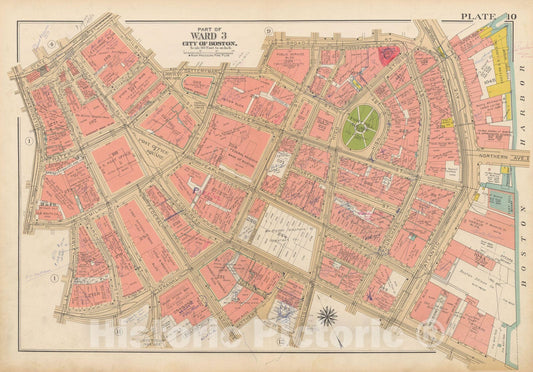 Historic Map : Atlas City of Boston, Boston 1938 Plate 010 , Vintage Wall Art