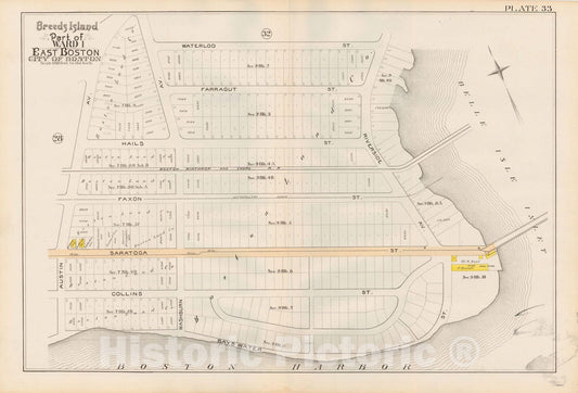 Historic Map : Atlas City of Boston, Vol. 9, East Boston 1892 Plate 033 , Vintage Wall Art