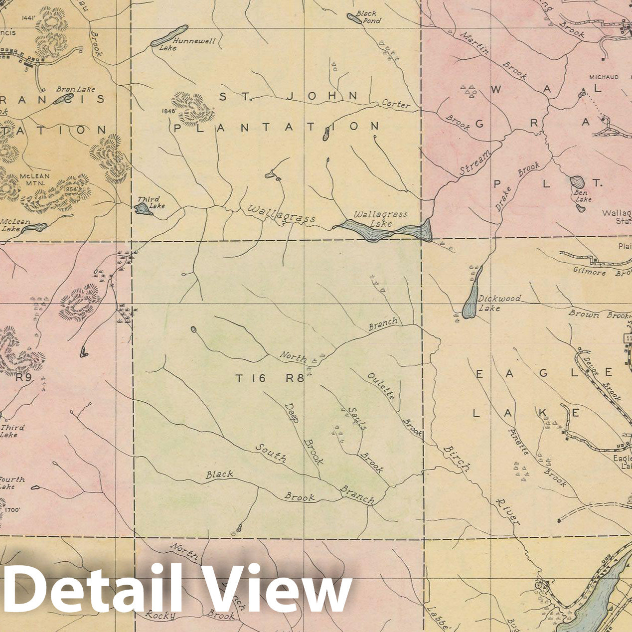 Historic Map : Maine General Highway County Maps, Aroostook 1938 Plate 003 , Vintage Wall Art