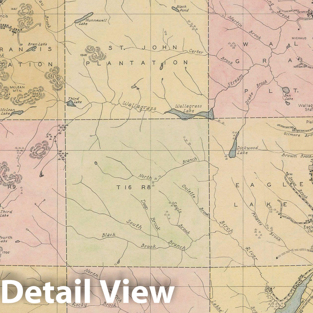 Historic Map : Maine General Highway County Maps, Aroostook 1938 Plate 003 , Vintage Wall Art