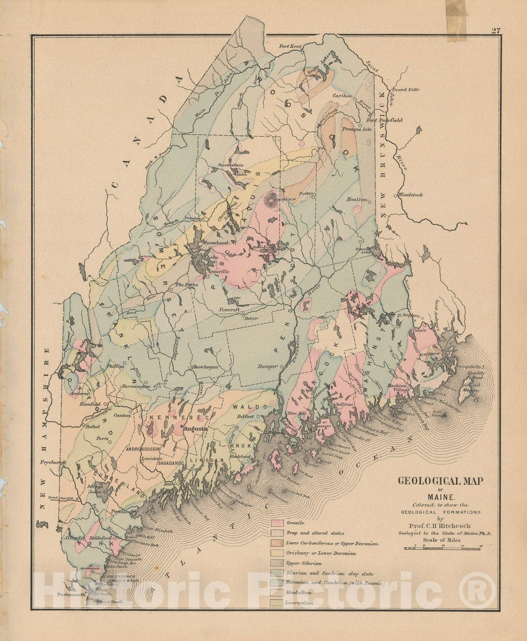 Historic Map : Atlas of Maine, Maine 1885 , v2, Vintage Wall Art