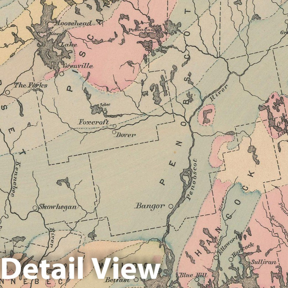 Historic Map : Atlas of Maine, Maine 1885 , v2, Vintage Wall Art