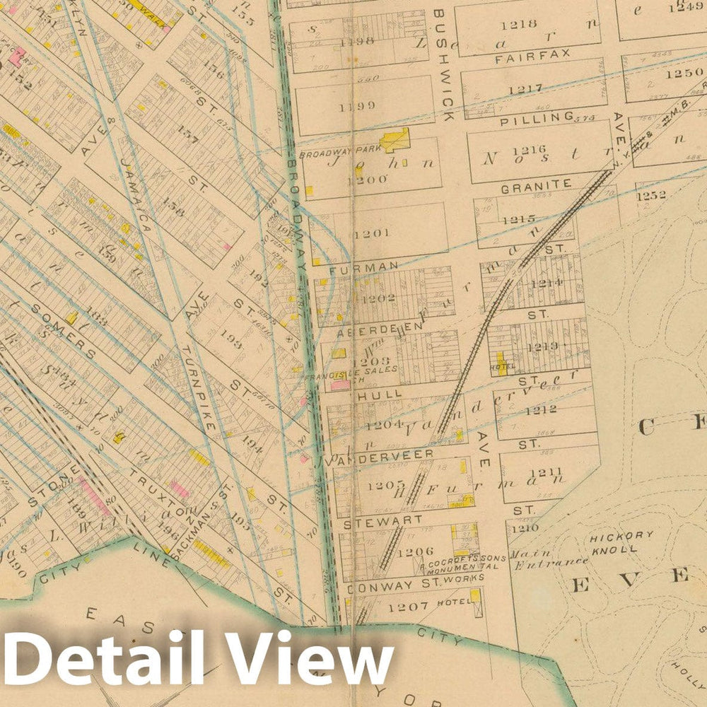Historic Map : Atlas Entire City of Brooklyn Complete in One Volume, Brooklyn 1880 Plate 034 , Vintage Wall Art