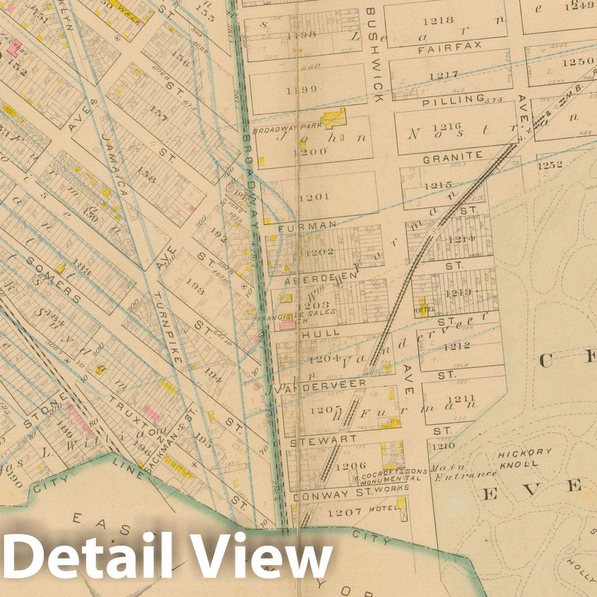 Historic Map : Atlas Entire City of Brooklyn Complete in One Volume, Brooklyn 1880 Plate 034 , Vintage Wall Art