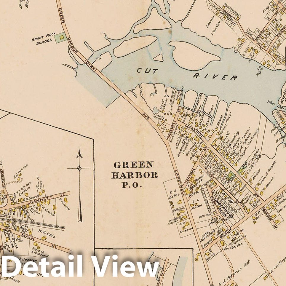 Historic Map : MA, Marshfield 1903 Plate 032 , New Topographical Atlas of Surveys of Plymouth County ... , Vintage Wall Art