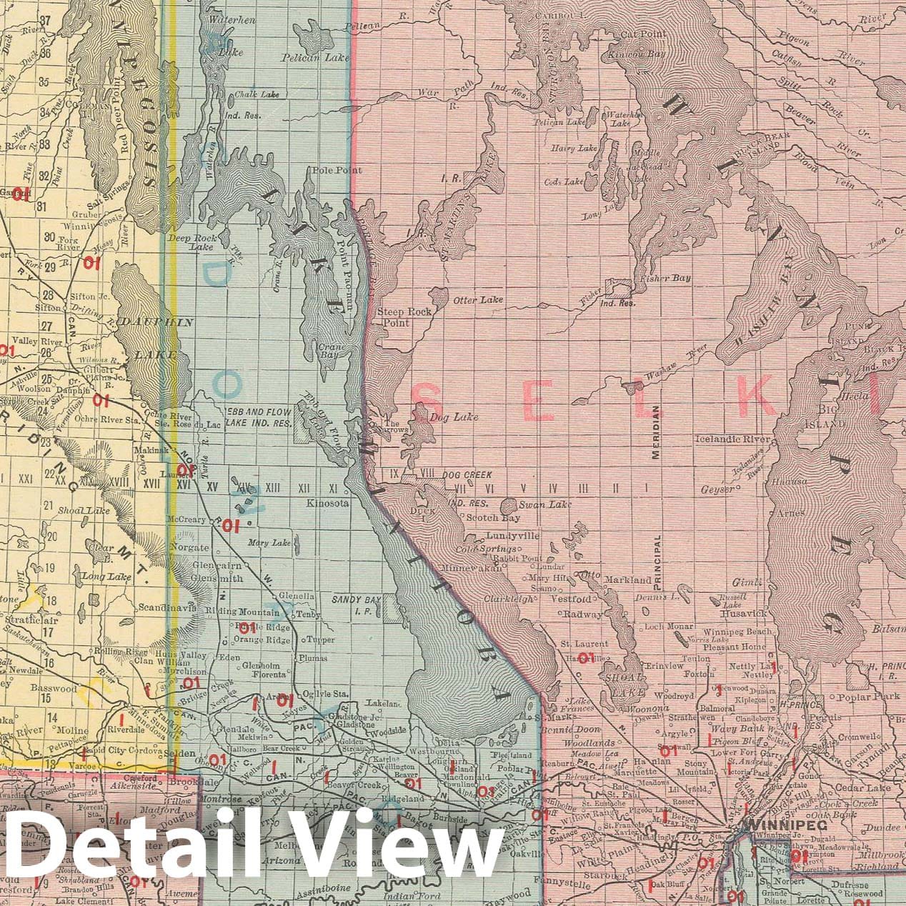 Historic Map : Manitoba 1903 , Rand McNally Business Atlas , Vintage Wall Art