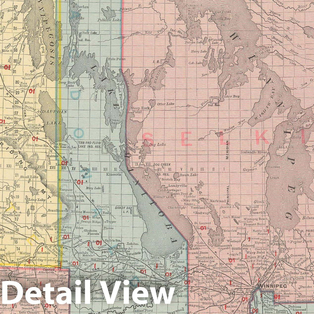 Historic Map : Manitoba 1903 , Rand McNally Business Atlas , Vintage Wall Art