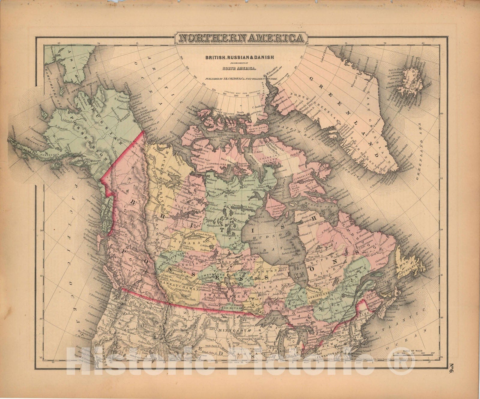 Historic Map : General Atlas (Of The World), The Great White North 1857 , Vintage Wall Art