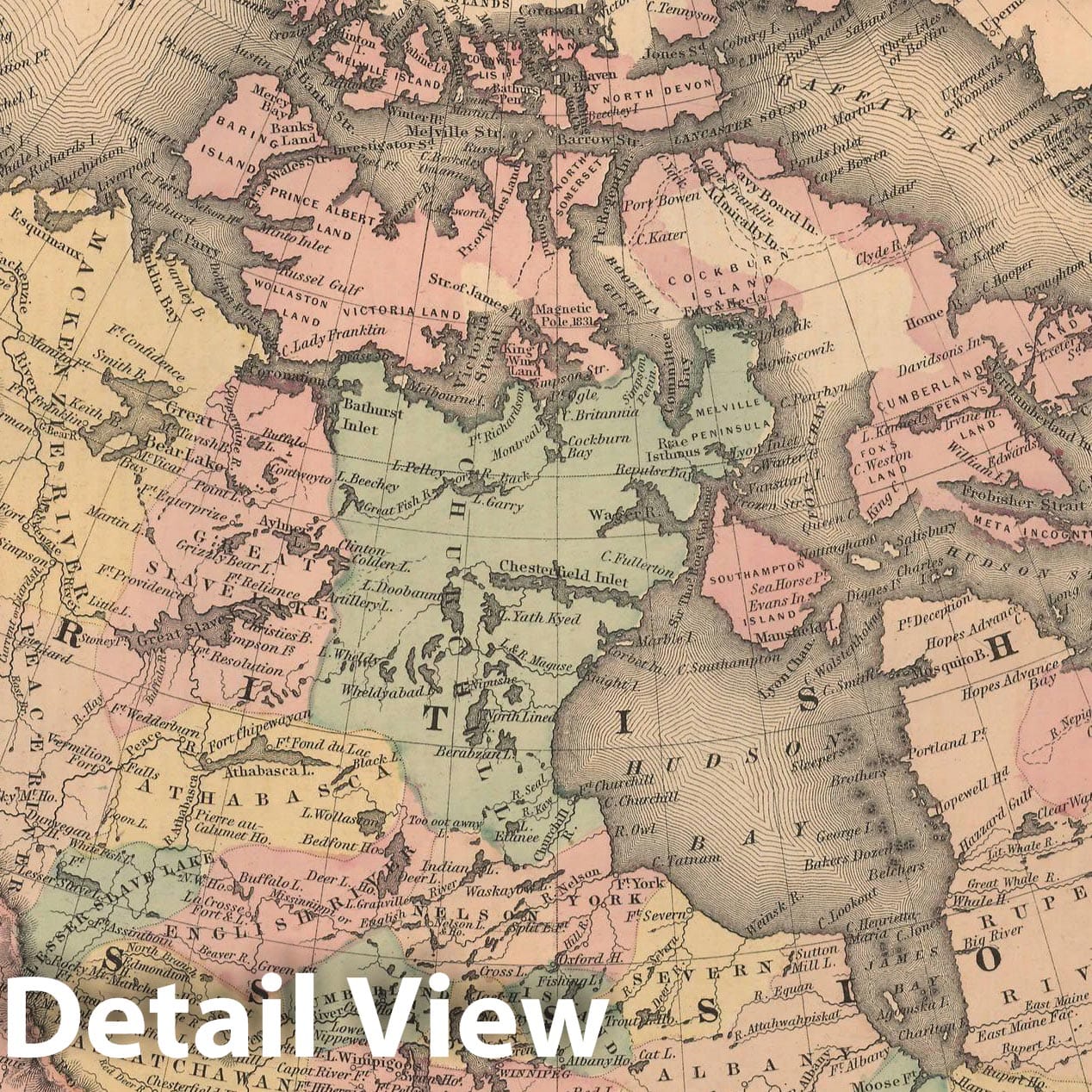 Historic Map : General Atlas (Of The World), The Great White North 1857 , Vintage Wall Art