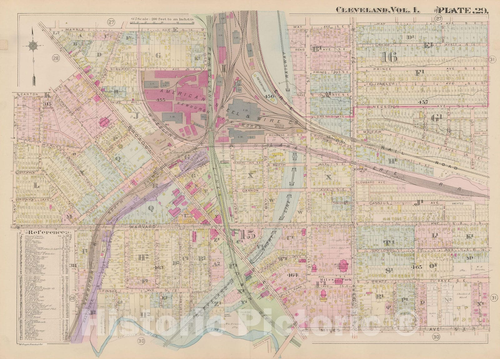 Historic Map : Plat Book of The City of Cleveland, Vol. One, 1912 Plate 029 , Vintage Wall Art