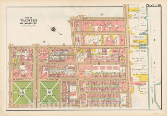 Historic Map : Atlas City of Boston, Boston 1938 Plate 026 , Vintage Wall Art