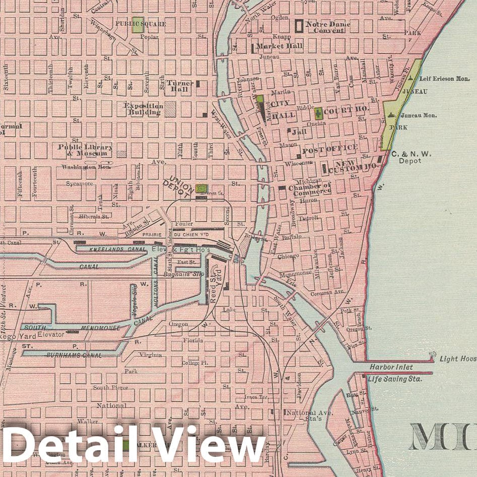 Historic Map : Milwaukee 1903 , Rand McNally Business Atlas , Vintage Wall Art