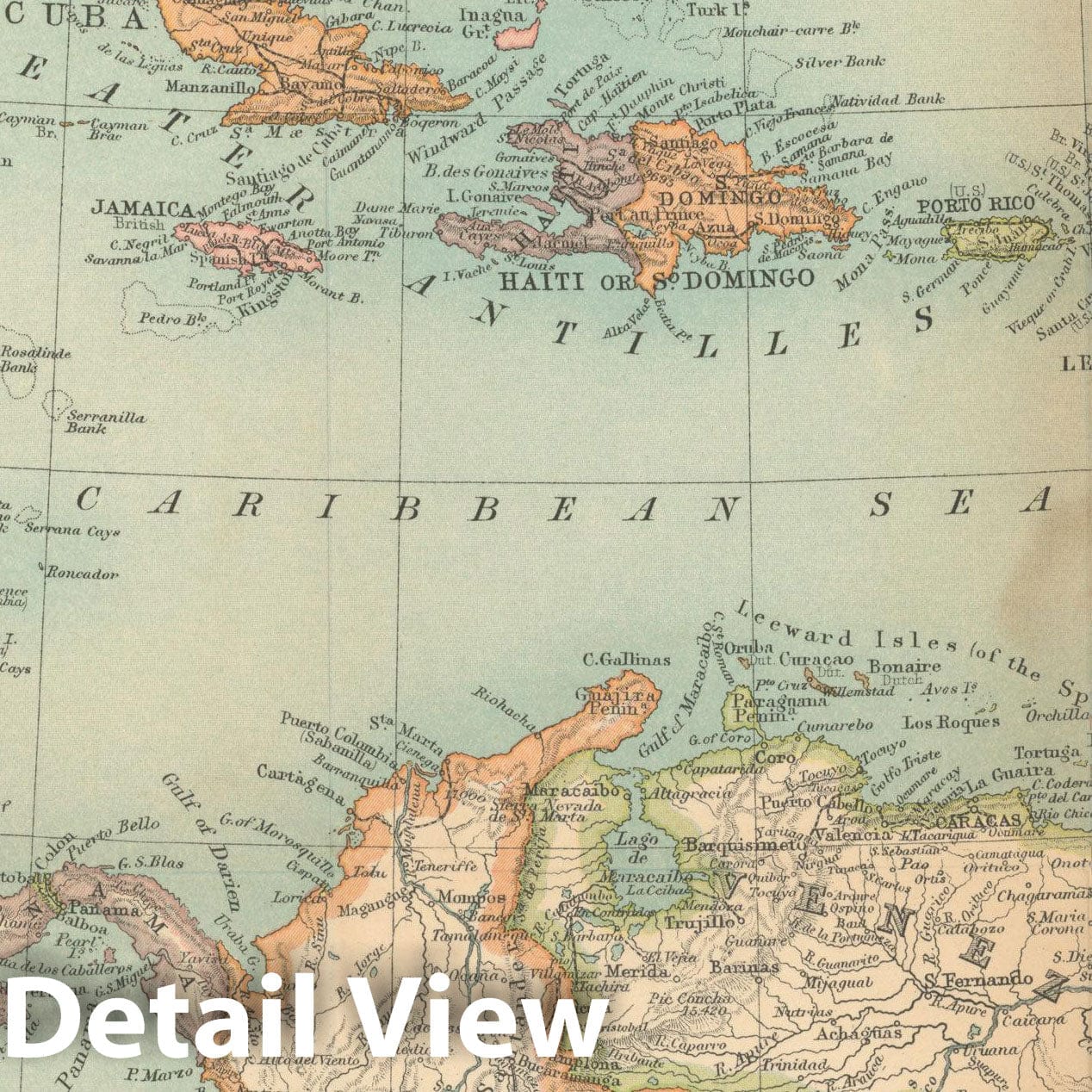 Historic Map : Pocket Guide to the West Indies, West Indies 1927 , Vintage Wall Art