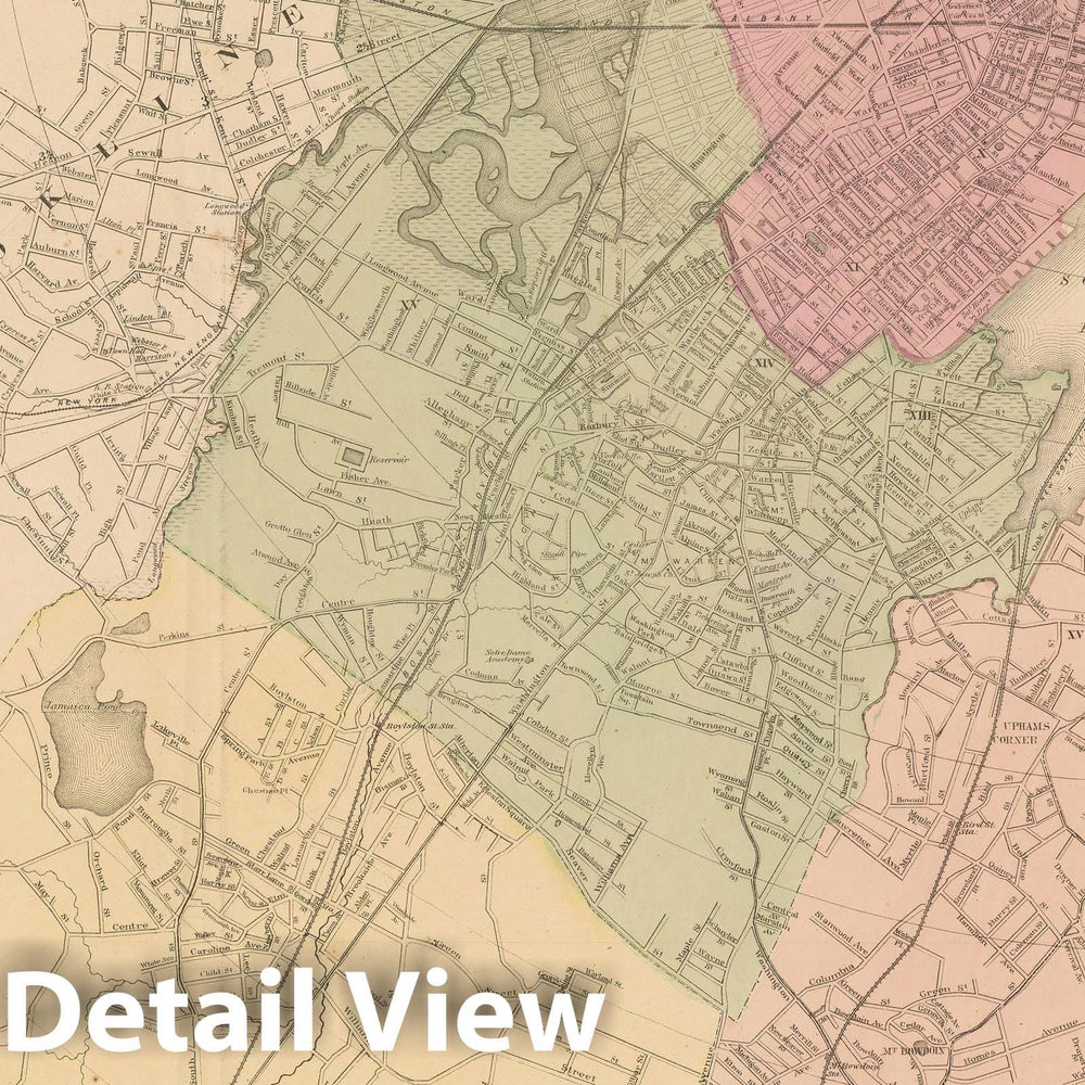 Historic Map : County Atlas of Middlesex Massachusetts, Boston 1875 , Vintage Wall Art