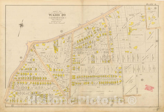 Historic Map : Atlas City of Boston, Vol. 5, Dorchester, Dorchester 1898 Plate 011 , Vintage Wall Art
