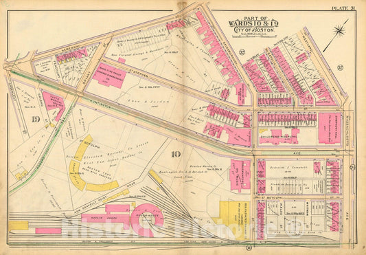 Historic Map : Atlas of Boston Proper, 1902 Plate 031 , Vintage Wall Art