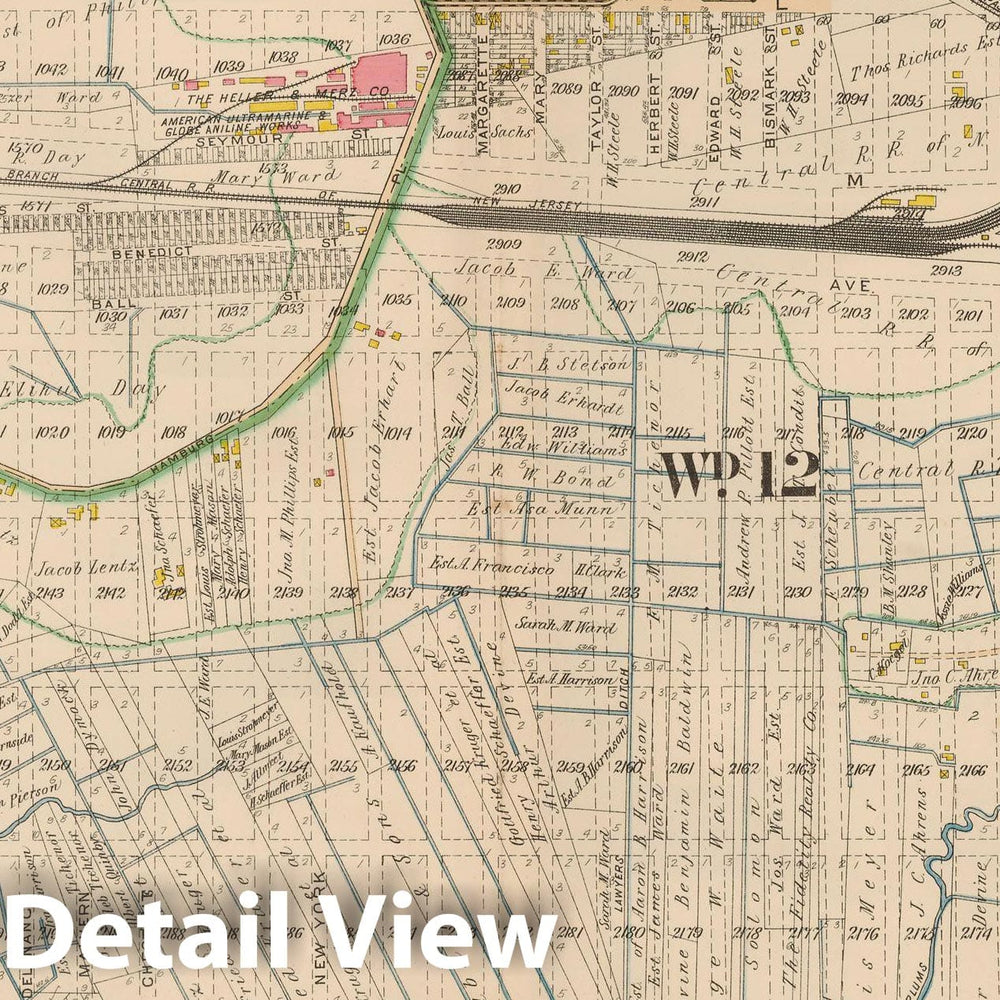 Historic Map : Atlas City of Newark, Newark 1901 Plate 034 , Vintage Wall Art