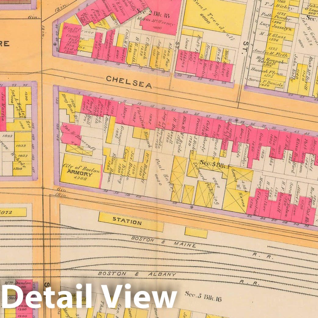 Historic Map : Atlas City of Boston, Vol. 9, East Boston 1892 Plate 008 , Vintage Wall Art