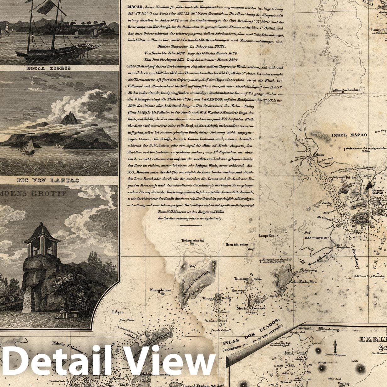 Historic Map : Chinese Coast 1834 , Vintage Wall Art