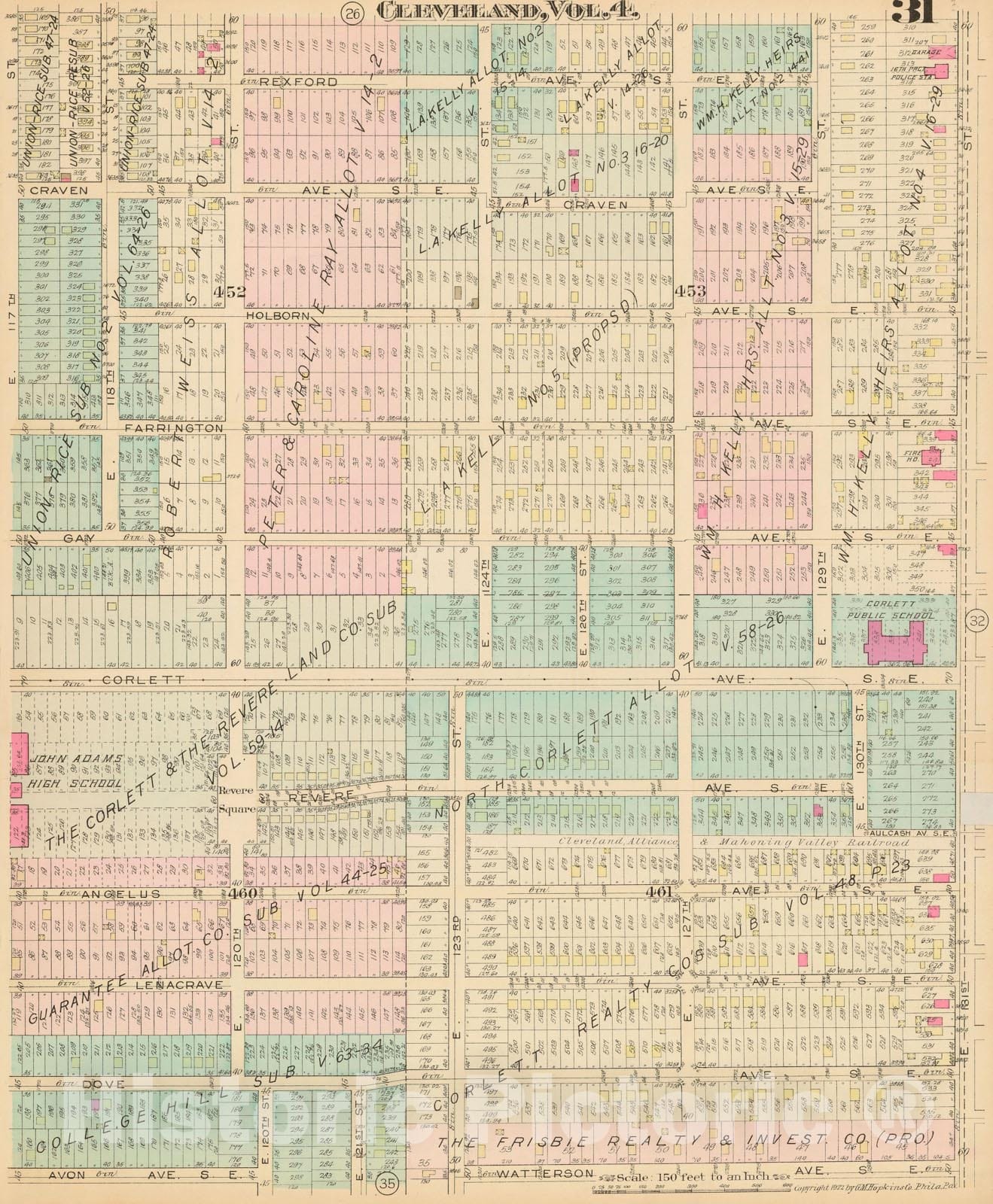 Historic Map : Atlas City of Cleveland, Vol. Four, Cleveland 1922 31L , v2, Vintage Wall Art