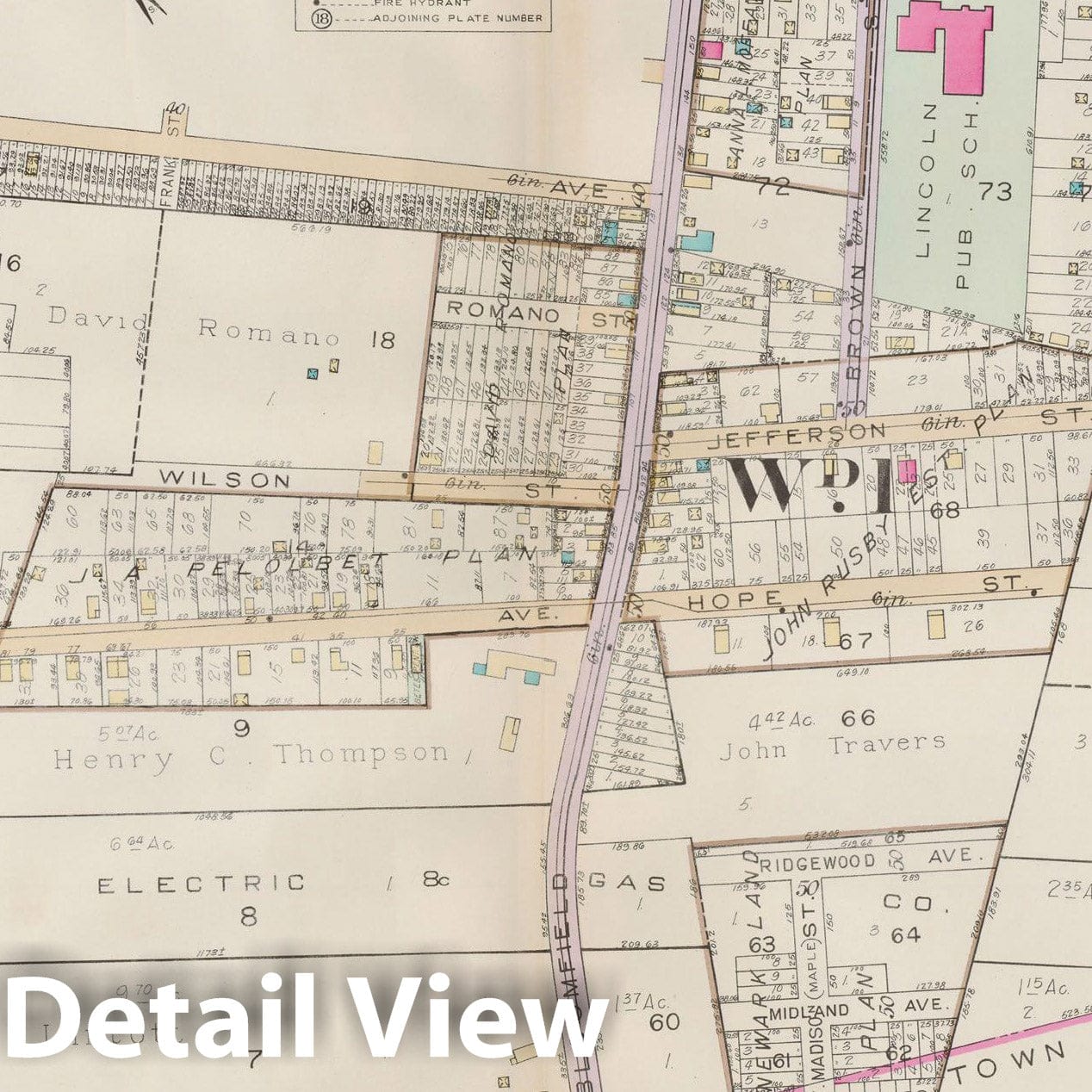 Historic Map : Atlas of Bloomfield, Belleville and Nutley; Essex County Vol D, 1932 Plate 020 , Vintage Wall Art