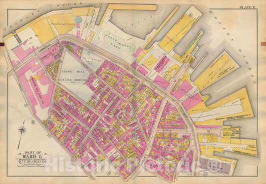 Historic Map : Atlas of Boston Proper, 1898 Plate 007 , Vintage Wall Art