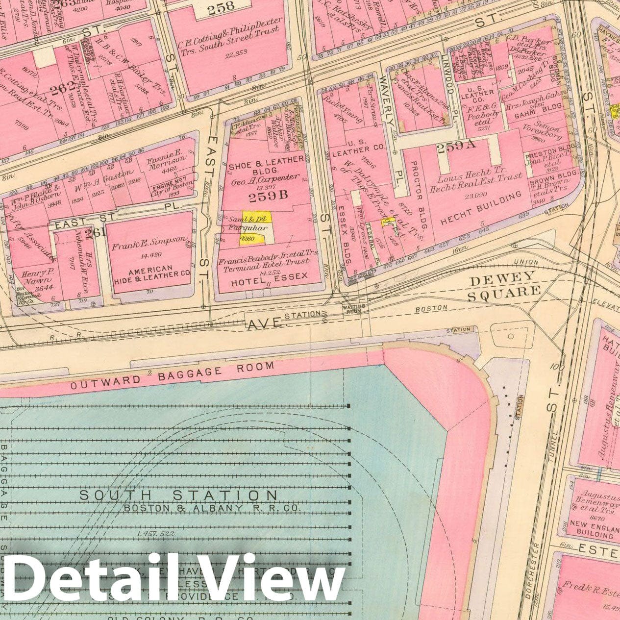 Historic Map : Atlas City of Boston, Boston Proper and Back Bay, Boston 1917 Plate 012 , Vintage Wall Art