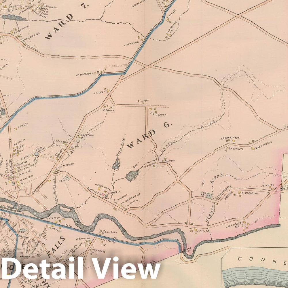 Historic Map : Atlas of Hampden County, Massachusetts, Chicopee 1894 , v2, Vintage Wall Art