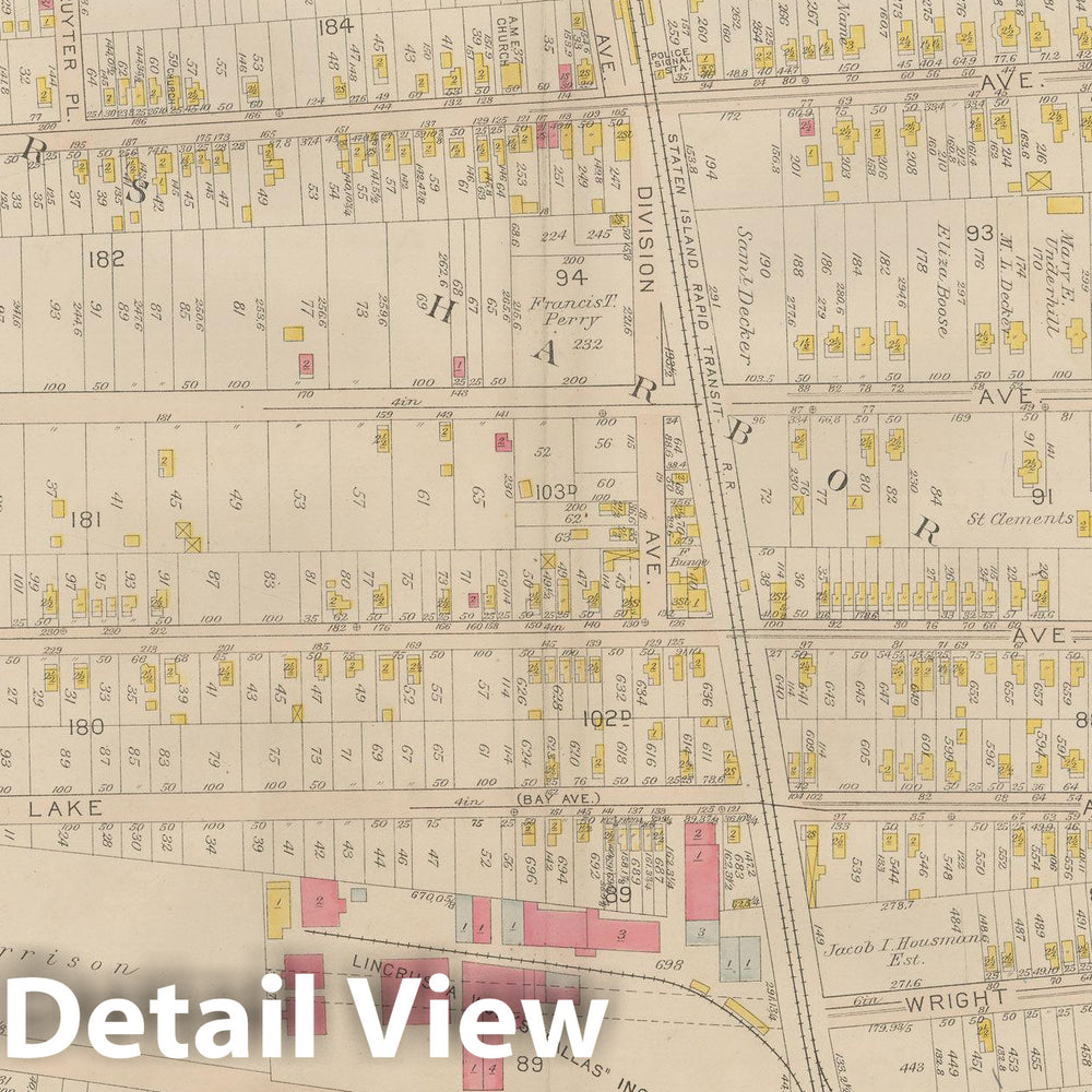 Historic Map : Atlas of Staten Island, Borough of Richmond, Vol 1, Staten Island 1917 Plate 022 , Vintage Wall Art