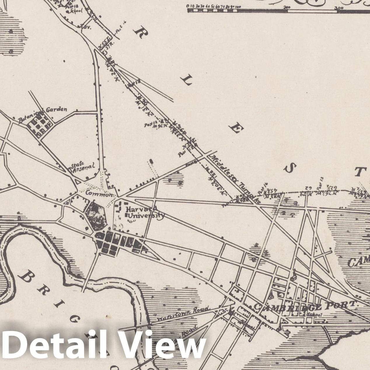Historic Map : Cambridge 1830 , v2, Vintage Wall Art
