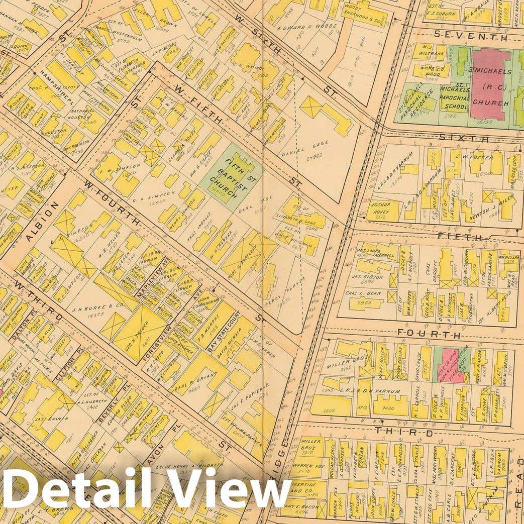 Historic Map : Atlas City of Lowell, 1896 Plate 022 , Vintage Wall Art
