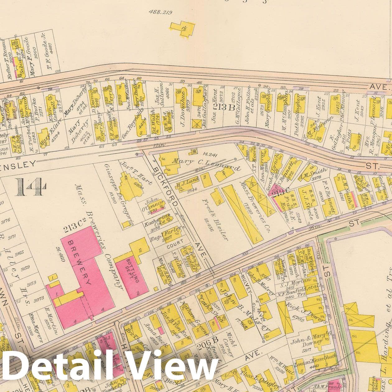 Historic Map : Atlas City of Boston, Roxbury, Roxbury 1915 Plate 021 , Vintage Wall Art