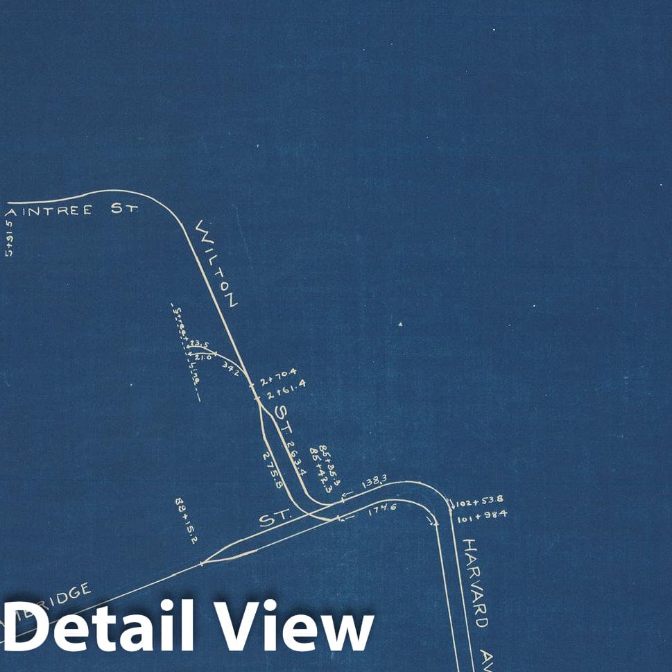 Historic Map : Boston Elevated Railway Track Plans, Brighton 1936 Plate 011 , Vintage Wall Art