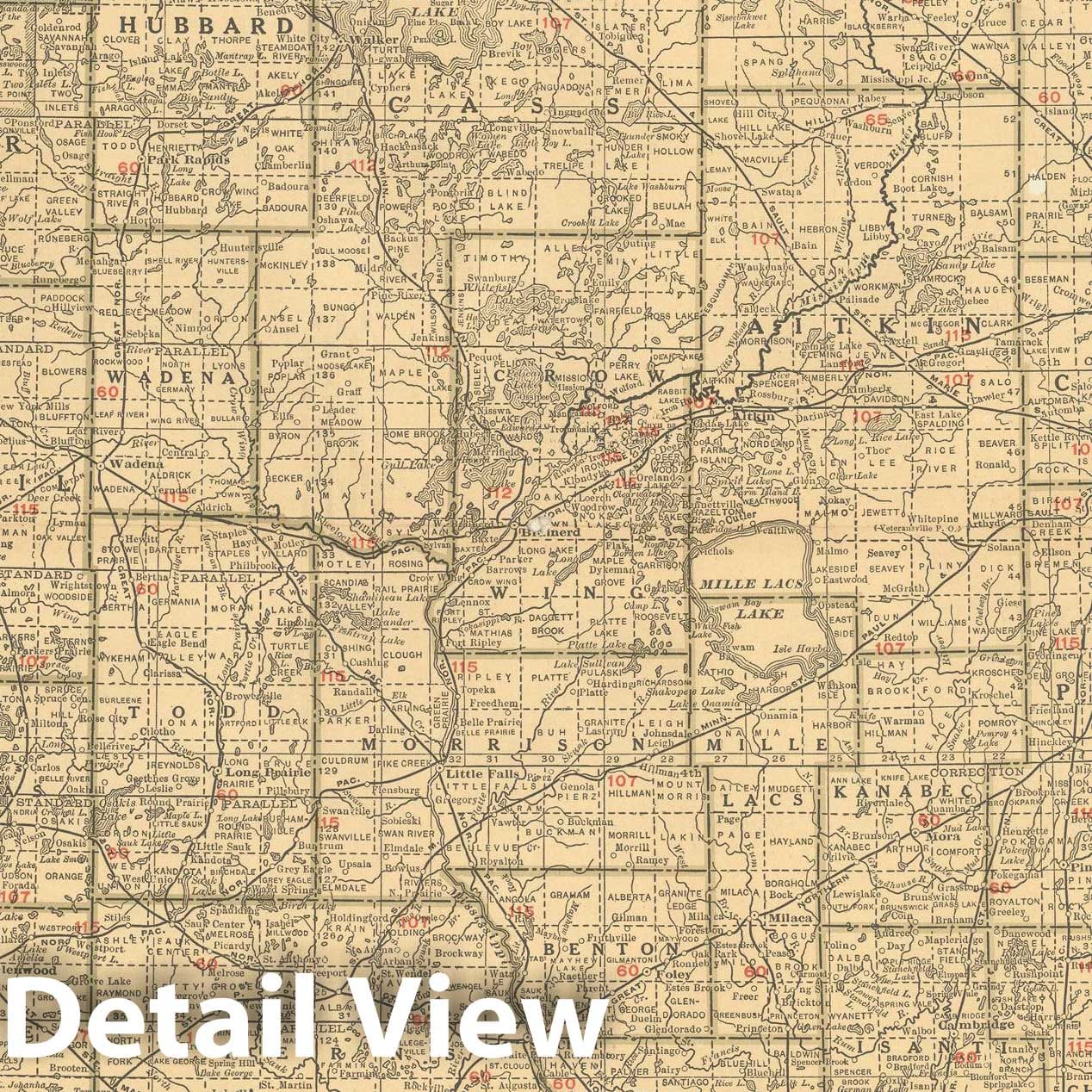 Historic Map : Minnesota 1925 , v3, Vintage Wall Art