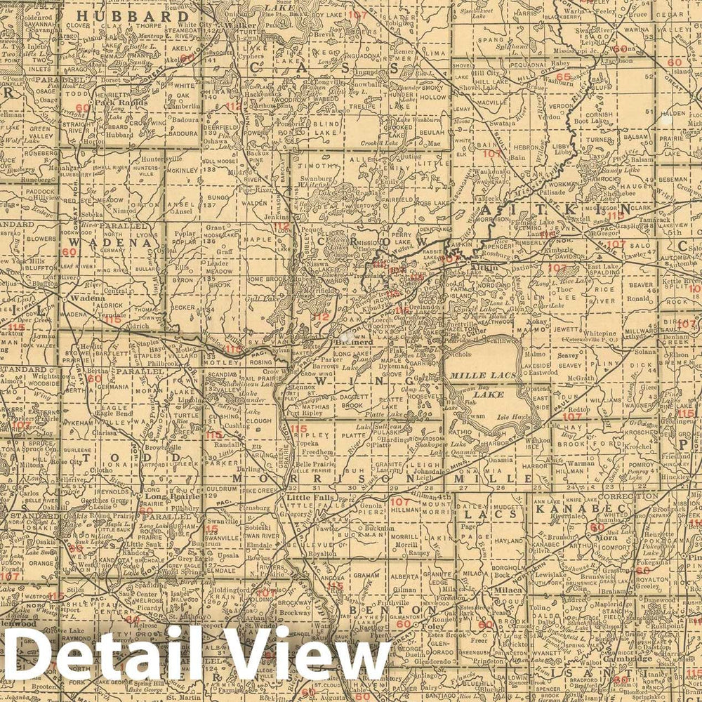 Historic Map : Minnesota 1925 , v3, Vintage Wall Art