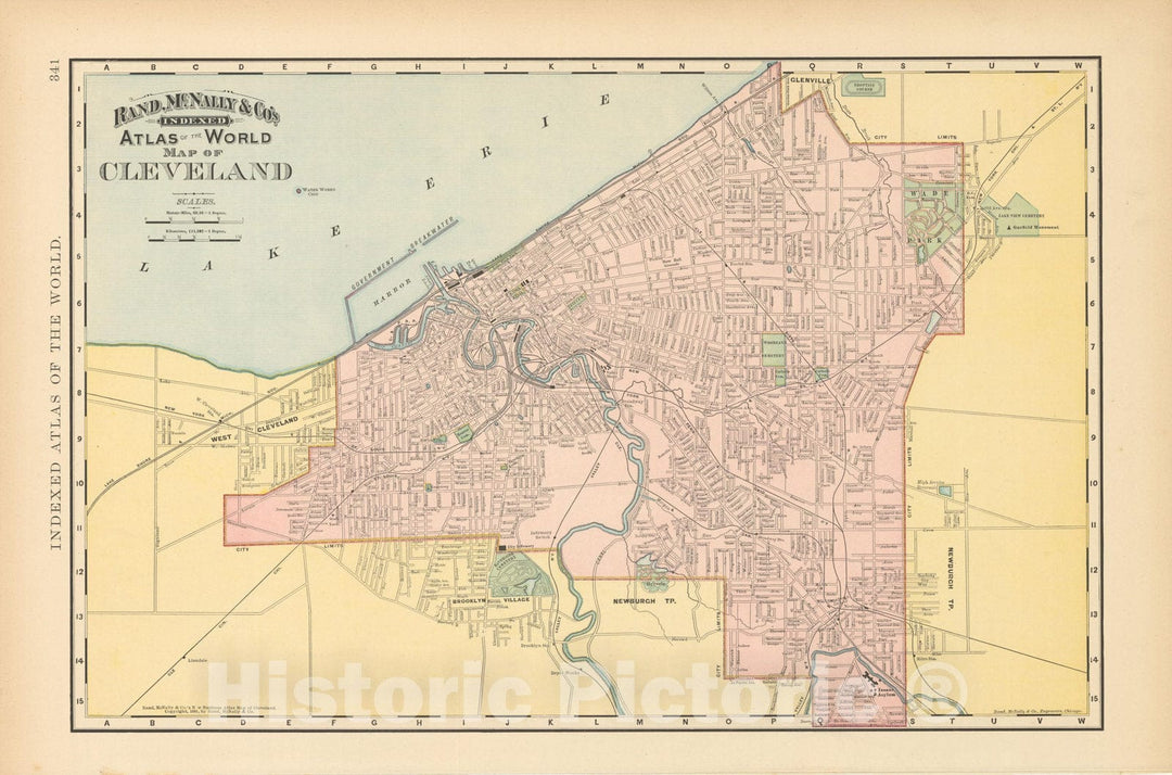 Historic Map : Cleveland 1894 , Vintage Wall Art