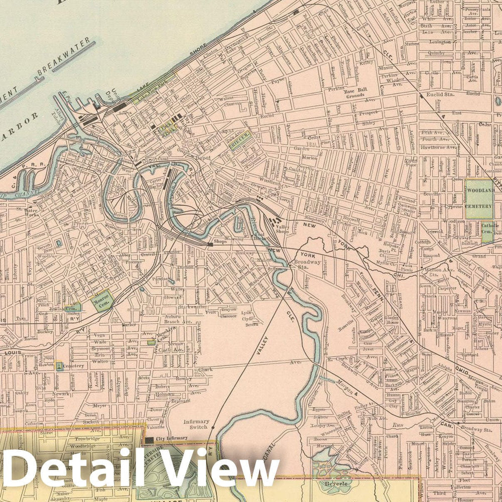 Historic Map : Cleveland 1894 , Vintage Wall Art