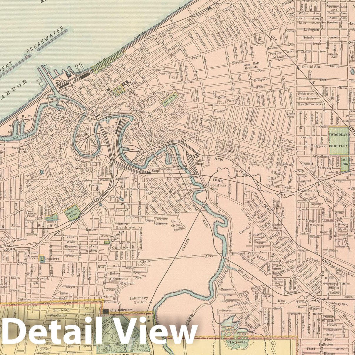 Historic Map : Cleveland 1894 , Vintage Wall Art