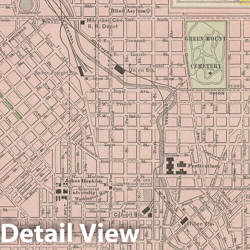 Historic Map : Baltimore 1900 , Universal Atlas World , Vintage Wall Art