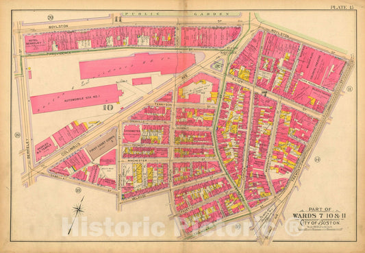 Historic Map : Atlas of Boston Proper, 1902 Plate 015 , Vintage Wall Art