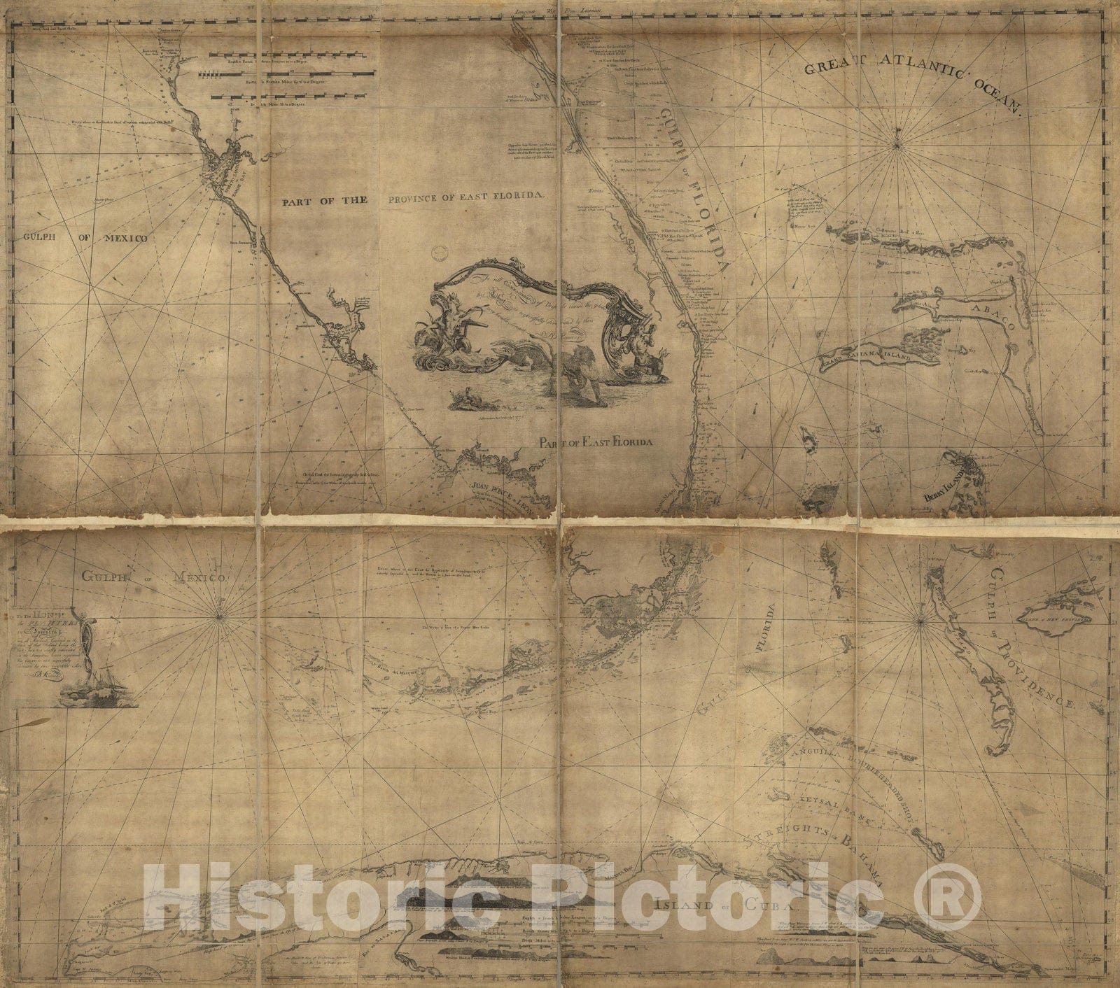 Historic Map : 18th Century Coastal Charts, Province of East Florida 1781 Topographic Map , Vintage Wall Art
