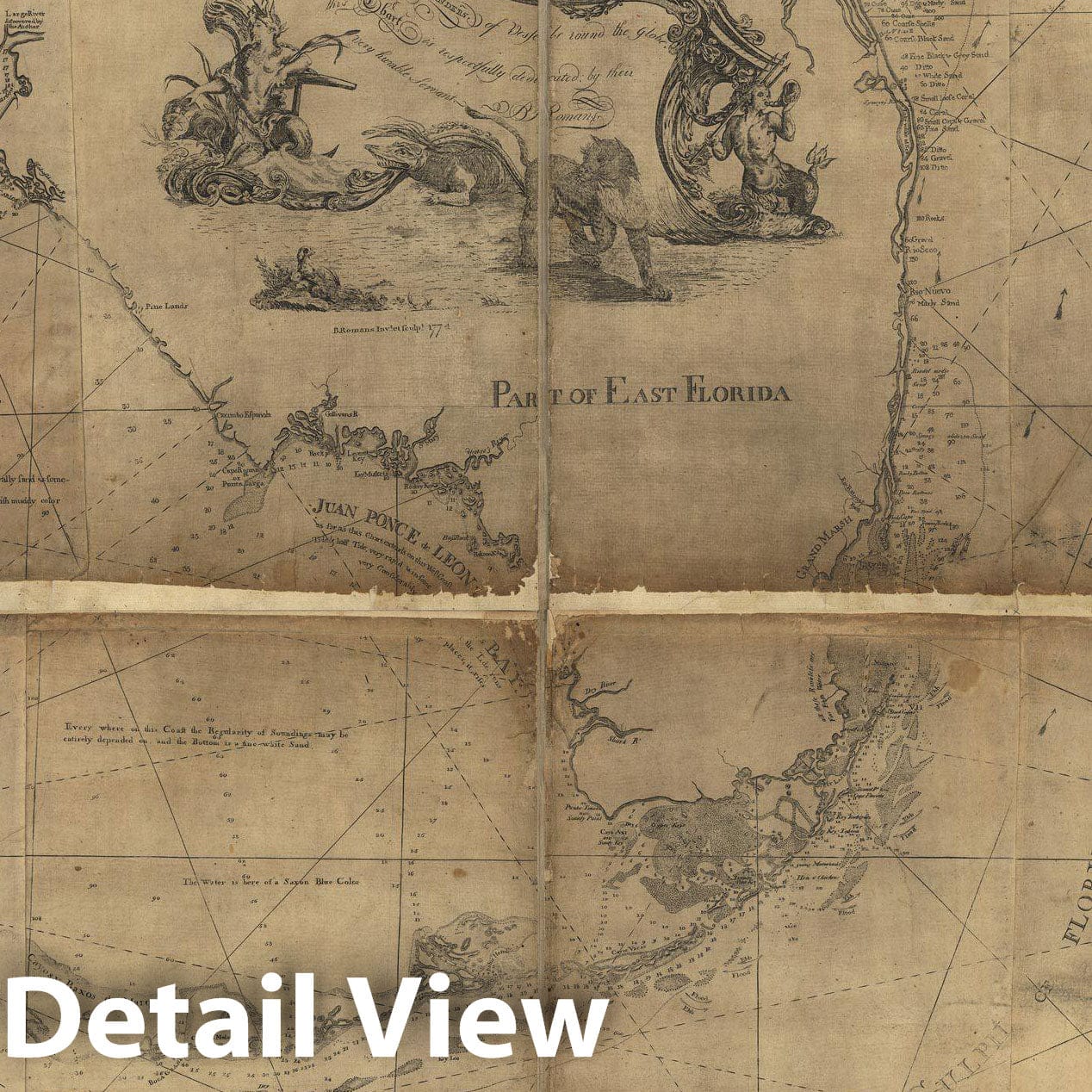 Historic Map : 18th Century Coastal Charts, Province of East Florida 1781 Topographic Map , Vintage Wall Art