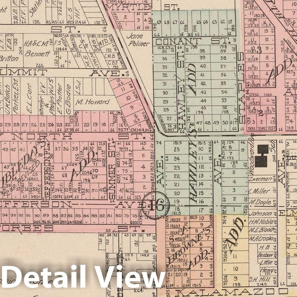 Historic Map : Kalamazoo 1910 , Standard Atlas of Kalamazoo County , v16, Vintage Wall Art