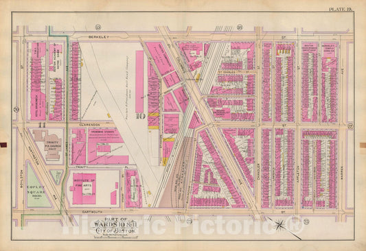 Historic Map : Atlas of Boston Proper, 1898 Plate 019 , Vintage Wall Art