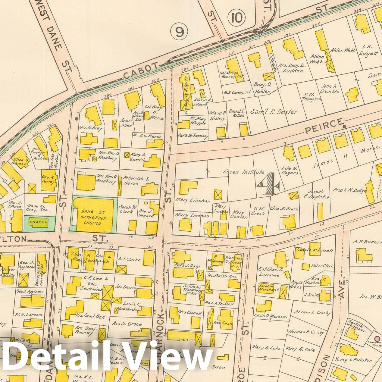 Historic Map : Beverly 1907 Plate 008 , Atlas City of Beverly , Vintage Wall Art