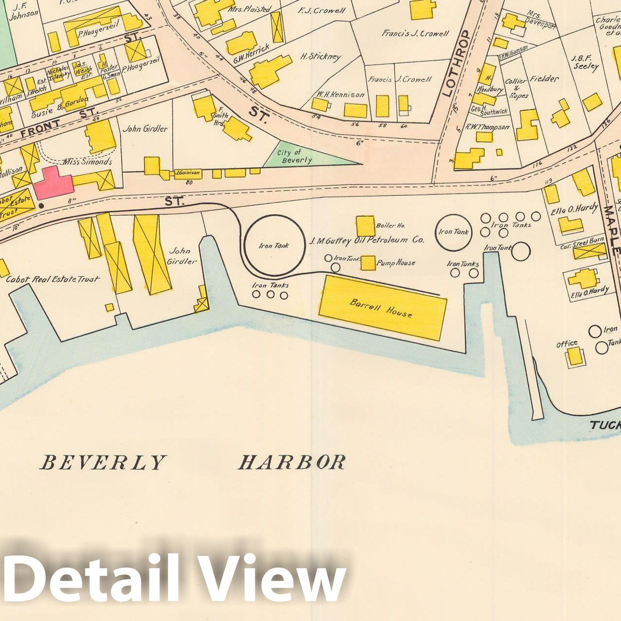 Historic Map : Beverly 1907 Plate 002 , Atlas City of Beverly , Vintage Wall Art