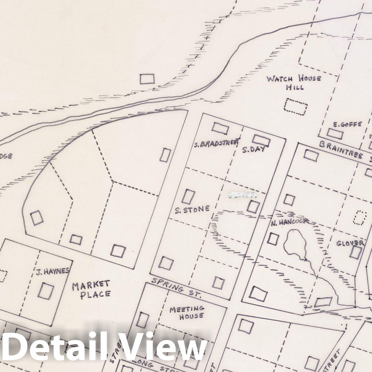 Historic Map : Representation of Old Harvard Square , Vintage Wall Art