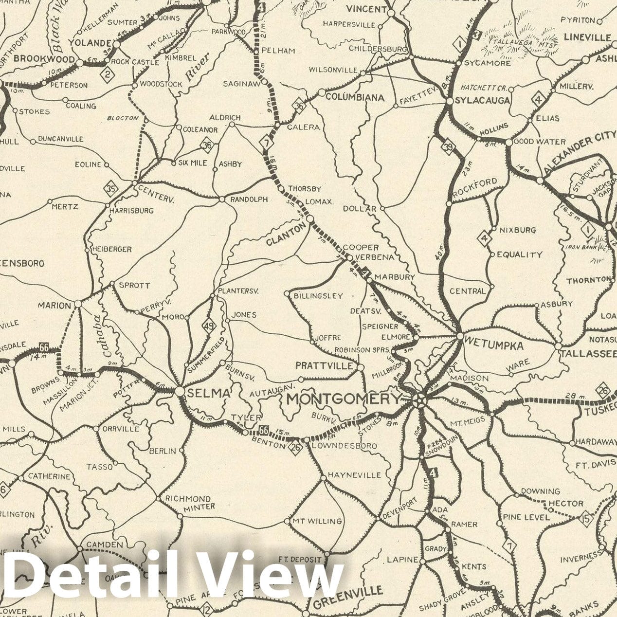 Historic Map : Alabama 1925 , Vintage Wall Art